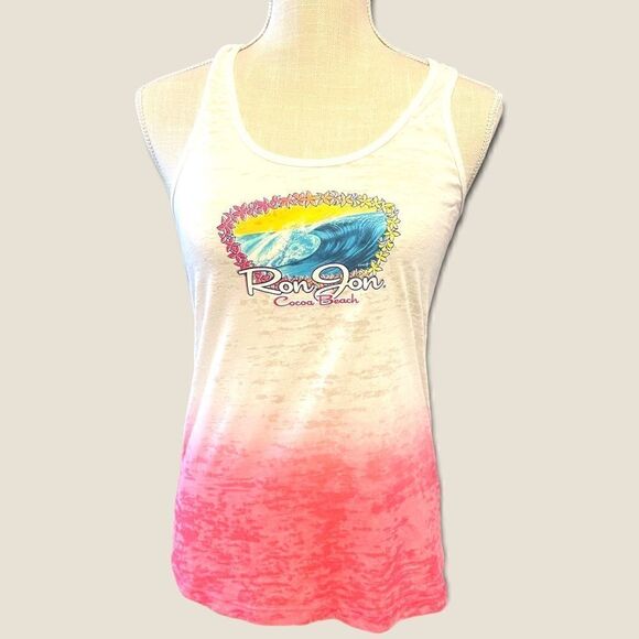 Ron John Surf Company | EUC Junior’s Racerback Logo Ombré Tank Size Medium M - Picture 1 of 8
